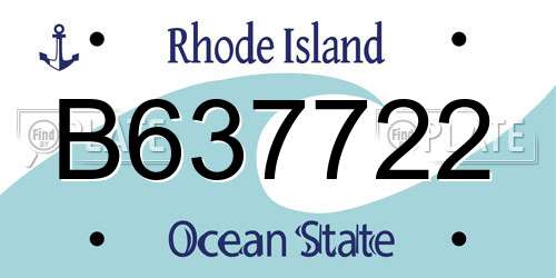 B637722 Rhode Island License Plate