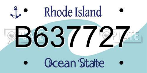 B637727 Rhode Island License Plate