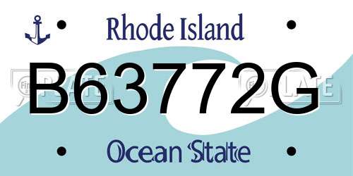 B63772G Rhode Island License Plate