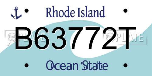 B63772T Rhode Island License Plate