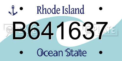 B641637 Rhode Island License Plate