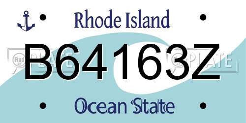 B64163Z Rhode Island License Plate