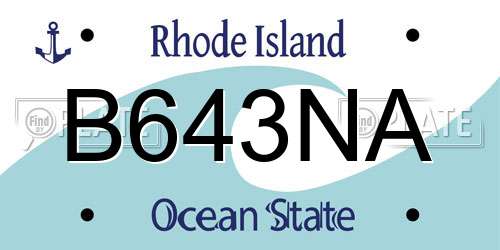 B643NA Rhode Island License Plate