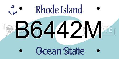 B6442M Rhode Island License Plate