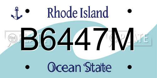 B6447M Rhode Island License Plate