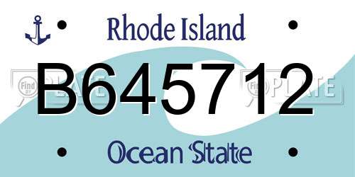 B645712 Rhode Island License Plate