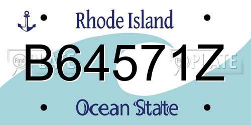 B64571Z Rhode Island License Plate