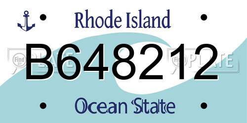 B648212 Rhode Island License Plate