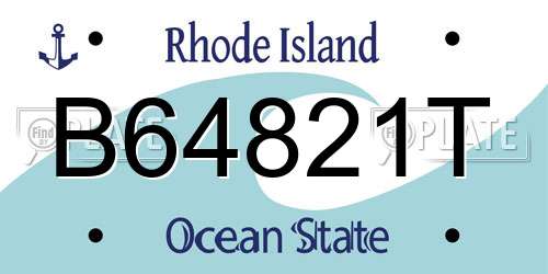 B64821T Rhode Island License Plate