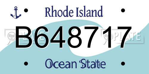 B648717 Rhode Island License Plate