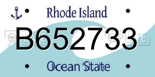 B652733 Rhode Island License Plate