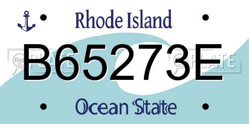 B65273E Rhode Island License Plate