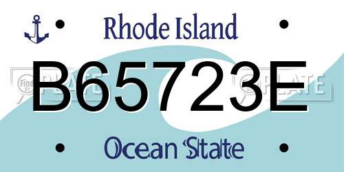 B65723E Rhode Island License Plate