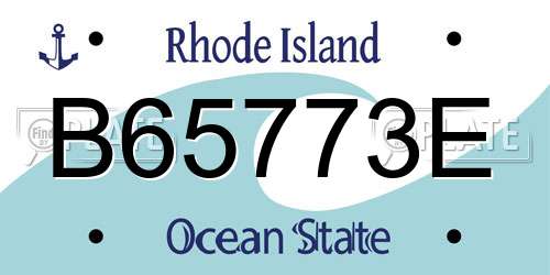 B65773E Rhode Island License Plate
