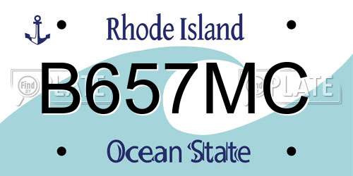 B657MC Rhode Island License Plate