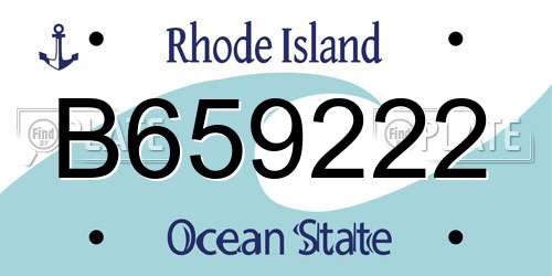B659222 Rhode Island License Plate