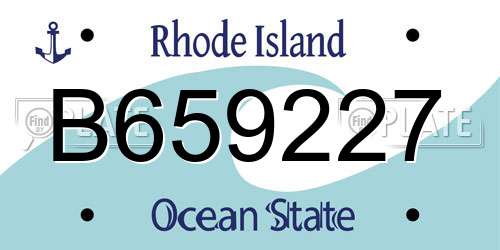 B659227 Rhode Island License Plate