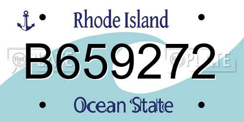 B659272 Rhode Island License Plate