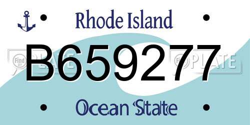 B659277 Rhode Island License Plate