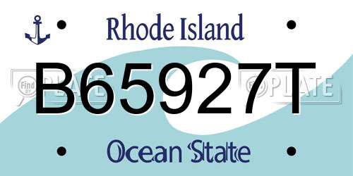 B65927T Rhode Island License Plate