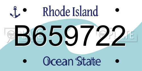 B659722 Rhode Island License Plate
