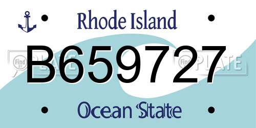 B659727 Rhode Island License Plate