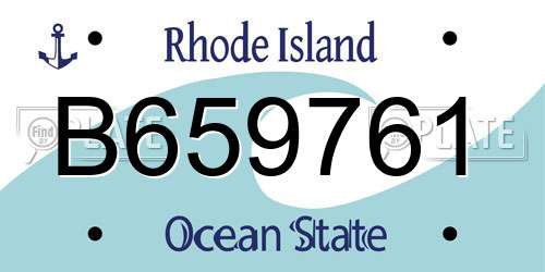 B659761 Rhode Island License Plate