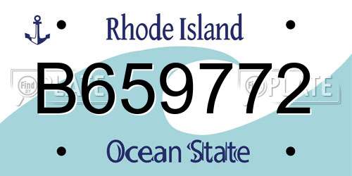 B659772 Rhode Island License Plate