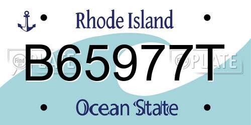 B65977T Rhode Island License Plate