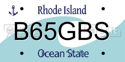 B65GBS Rhode Island License Plate