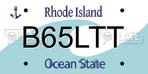 B65LTT Rhode Island License Plate