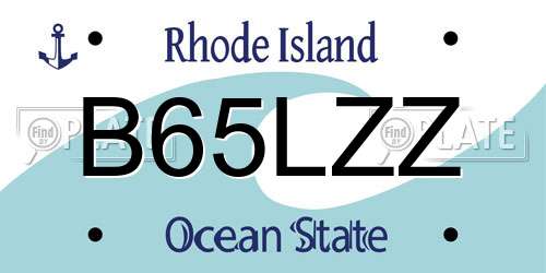 B65LZZ Rhode Island License Plate