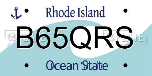 B65QRS Rhode Island License Plate