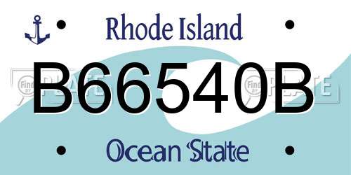B66540B Rhode Island License Plate