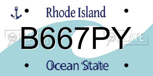 B667PY Rhode Island License Plate