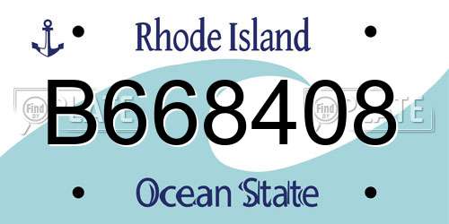 B668408 Rhode Island License Plate