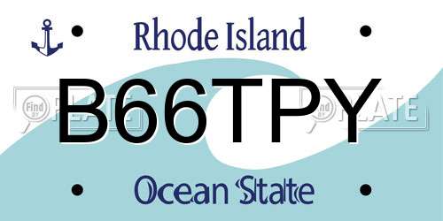 B66TPY Rhode Island License Plate