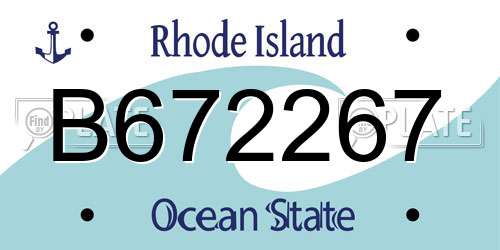 B672267 Rhode Island License Plate