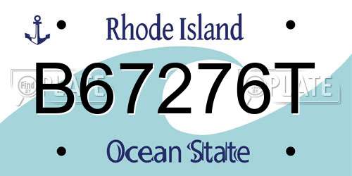 B67276T Rhode Island License Plate