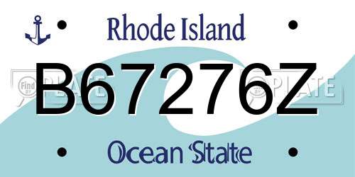 B67276Z Rhode Island License Plate