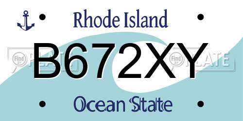 B672XY Rhode Island License Plate