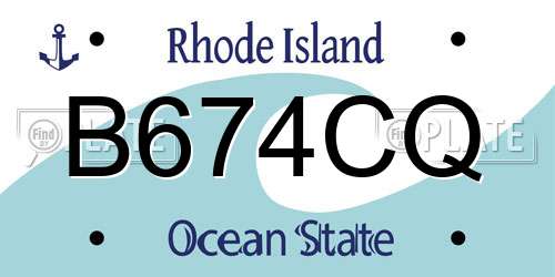 B674CQ Rhode Island License Plate