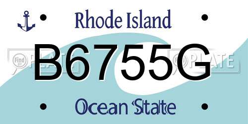 B6755G Rhode Island License Plate