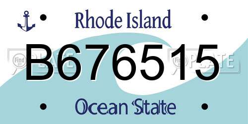 B676515 Rhode Island License Plate