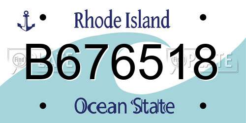 B676518 Rhode Island License Plate