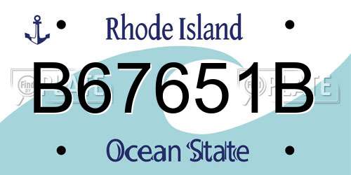 B67651B Rhode Island License Plate