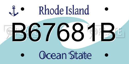 B67681B Rhode Island License Plate