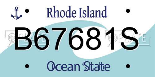 B67681S Rhode Island License Plate