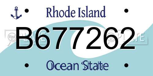 B677262 Rhode Island License Plate