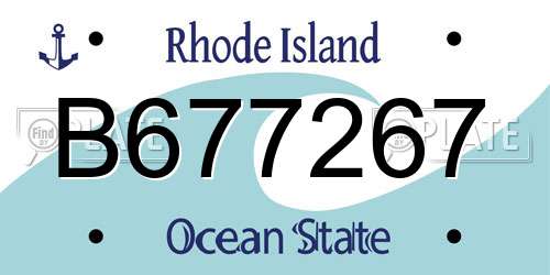 B677267 Rhode Island License Plate